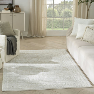 Nourison Dekor DEK01 Ivory Beige Area Rug Corner Image