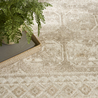 Nourison Dekor DEK01 Cream Beige Area Rug Corner Image