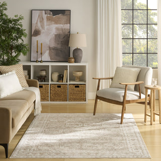 Nourison Dekor DEK01 Cream Beige Area Rug Room Image Feature