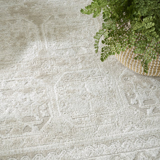 Nourison Dekor DEK01 Ivory Beige Area Rug Corner Image
