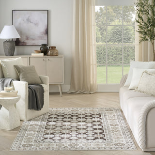 Nourison Dekor DEK02 Ivory Brown Area Rug Swatch Image