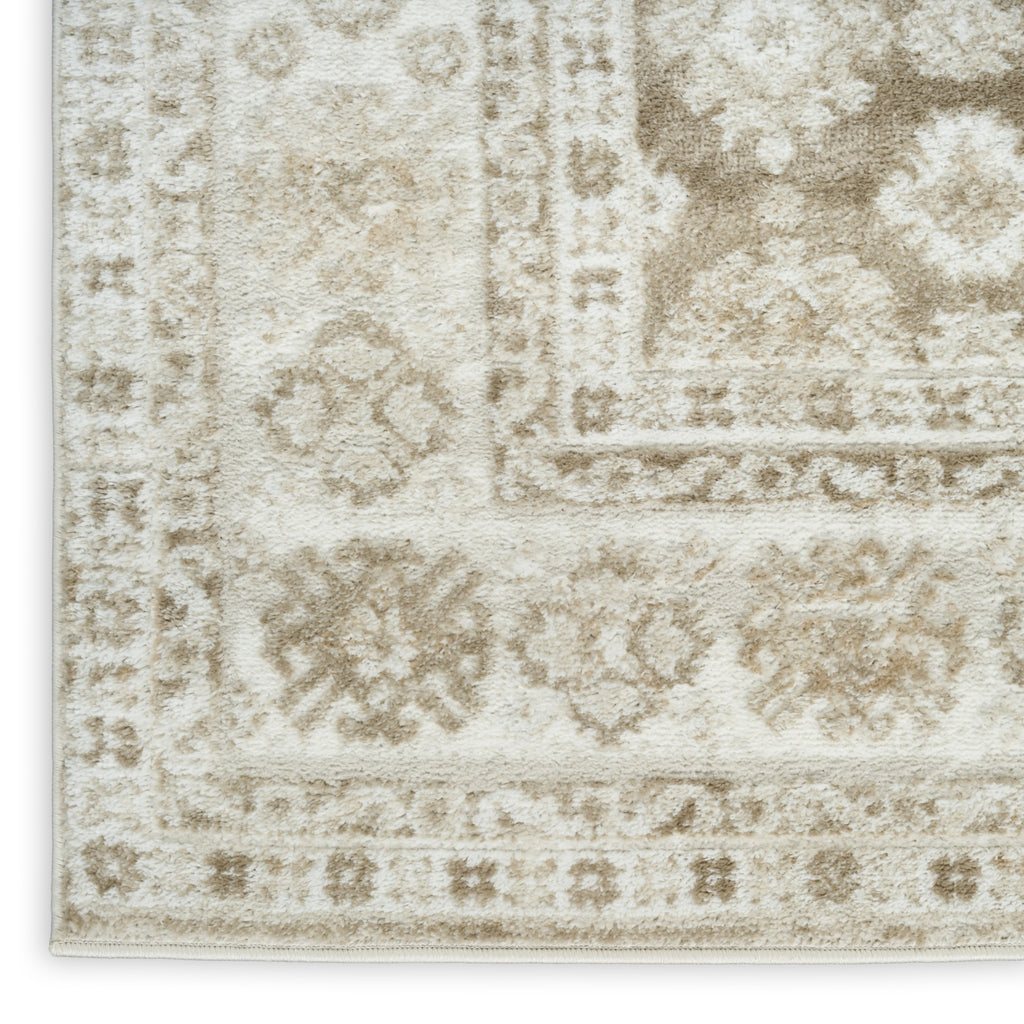Nourison Dekor DEK02 Ivory Taupe Area Rug Corner Image