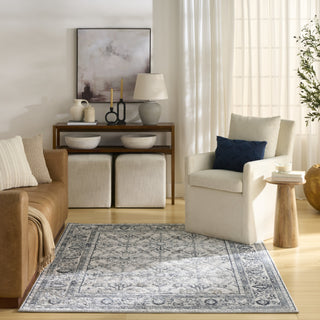 Nourison Dekor DEK03 Grey Navy Area Rug Swatch Image