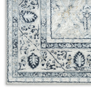 Nourison Dekor DEK03 Grey Navy Area Rug Corner Image