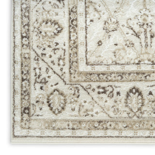 Nourison Dekor DEK03 Ivory Brown Area Rug Corner Image