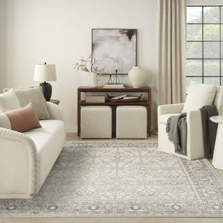Nourison Dekor DEK03 Ivory Brown Area Rug Swatch Image