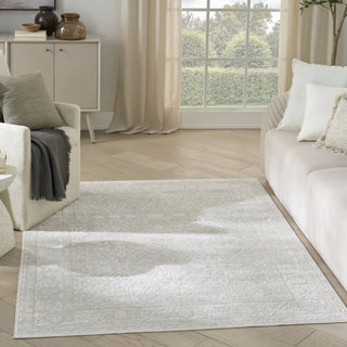 Nourison Dekor DEK03 Ivory Beige Area Rug Corner Image