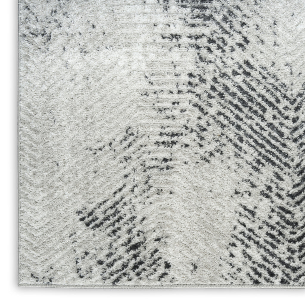 Nourison Dekor DEK04 Grey Charcoal Area Rug Corner Image