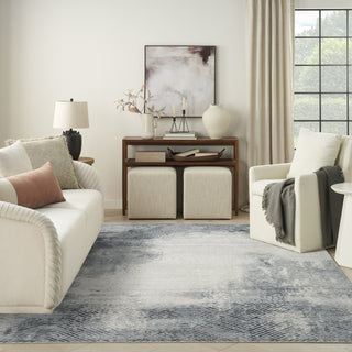 Nourison Dekor DEK04 Grey Navy Area Rug Swatch Image