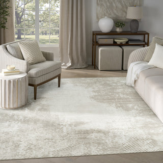 Nourison Dekor DEK04 Ivory Taupe Area Rug Corner Image
