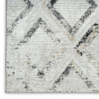 Nourison Dekor DEK05 Grey Charcoal Area Rug Corner Image
