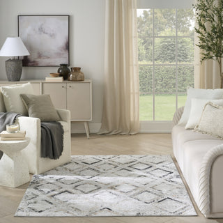 Nourison Dekor DEK05 Grey Charcoal Area Rug Room Scene Feature