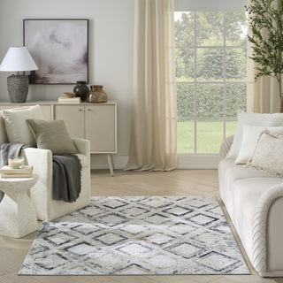 Nourison Dekor DEK05 Grey Navy Area Rug Swatch Image