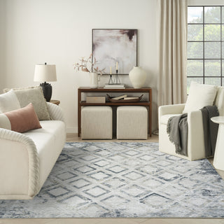 Nourison Dekor DEK05 Grey Navy Area Rug Swatch Image