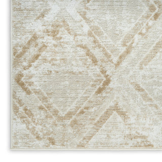 Nourison Dekor DEK05 Ivory Beige Area Rug Corner Image