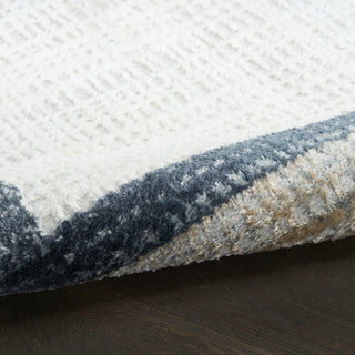 Nourison Dekor DEK06 Grey Navy Area Rug Corner Image