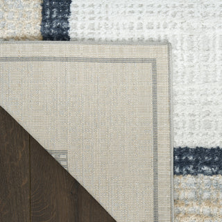 Nourison Dekor DEK06 Grey Navy Area Rug Corner Image