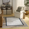 Nourison Dekor DEK06 Grey Navy Area Rug Corner Image
