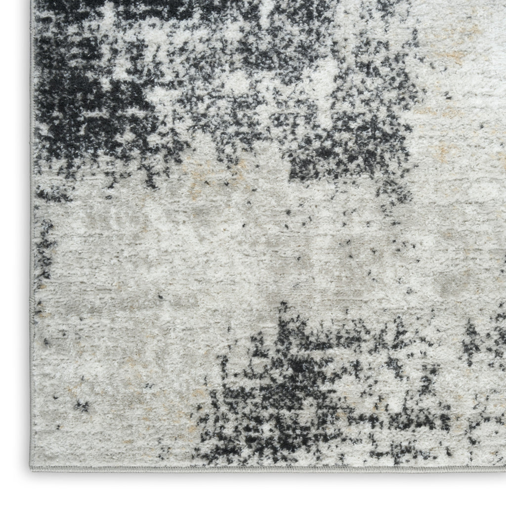 Nourison Dekor DEK07 Grey Charcoal Area Rug Corner Image
