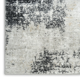 Nourison Dekor DEK07 Grey Charcoal Area Rug Corner Image