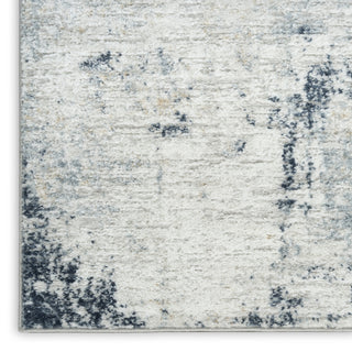 Nourison Dekor DEK07 Grey Navy Area Rug Corner Image
