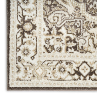 Nourison Dekor DEK08 Brown Ivory Area Rug Corner Image