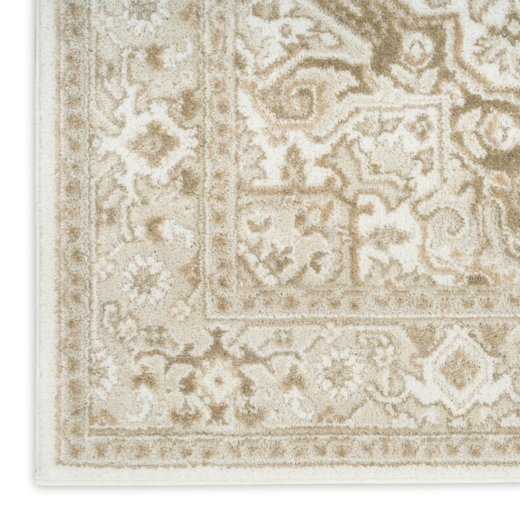 Nourison Dekor DEK08 Ivory Taupe Area Rug Corner Image