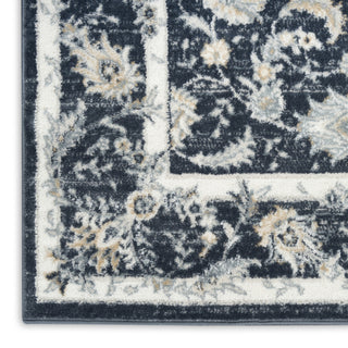 Nourison Dekor DEK09 Slate/Ivory Area Rug Corner Image