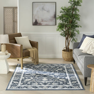 Nourison Dekor DEK09 Slate/Ivory Area Rug Room Scene 3