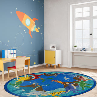 Joy Carpets Kid Essentials Dino Parade Multi Area Rug