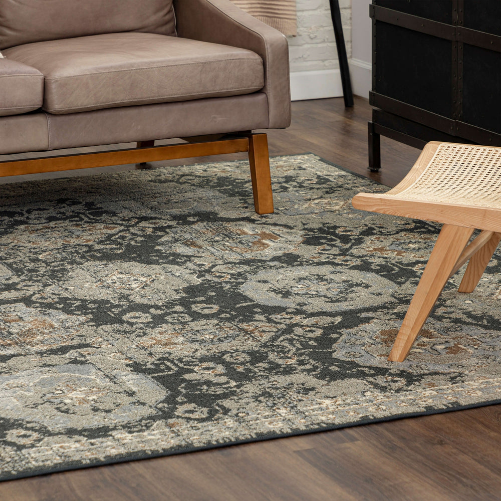 Karastan Rhapsody Dirge Smokey Grey Area Rug Lifestyle Image Feature