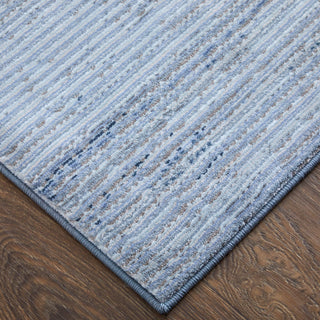 Feizy Deja 39PJF Blue Area Rug Corner Image with Rug Pad