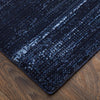 Feizy Deja 39PJF Blue/Black Area Rug Corner Image with Rug Pad