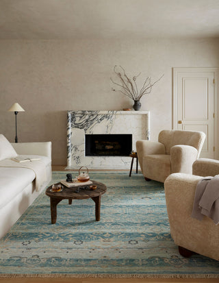 Loloi Dominic DOM-04 Sky/Natural Area Rug Lifestyle Image Feature