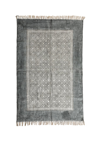 Auskin Printed Cotton Taara Silver/Blue Area Rug main image