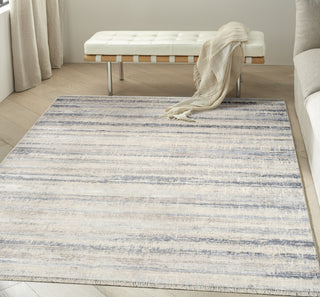 Ck089 Drift DRF03 Blue Area Rug by Calvin Klein Corner Image