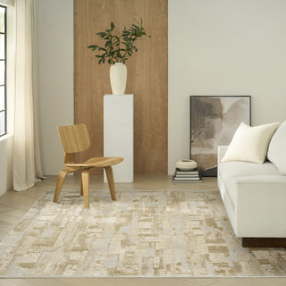 Ck089 Drift DRF04 Beige Grey Area Rug by Calvin Klein Room Image Feature