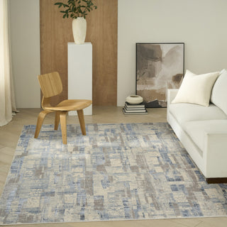 Ck089 Drift DRF04 Blue Beige Area Rug by Calvin Klein Corner Image