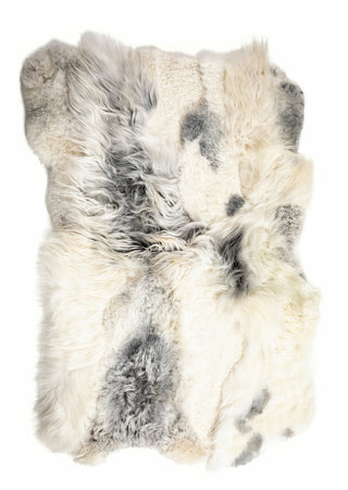 Auskin Arctic Icelandic Sheepskin Design Multilayer Grey/White Area Rug main image