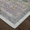 Feizy Dartmouth 39QJF Ivory/Brown/Blue Area Rug Corner Image with Rug Pad