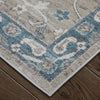 Feizy Dartmouth 39QLF Gray/Blue/Taupe Area Rug Corner Image with Rug Pad