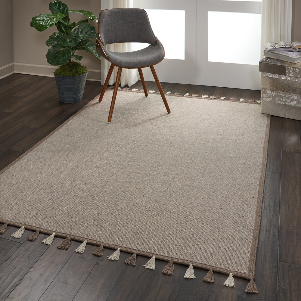 Nourison Otto DS600 Taupe Area Rug Room Image Feature