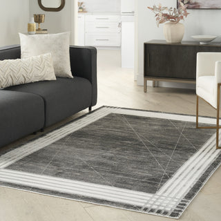 Nourison Desire DSR01 Charcoal/Silver Area Rug Corner Image