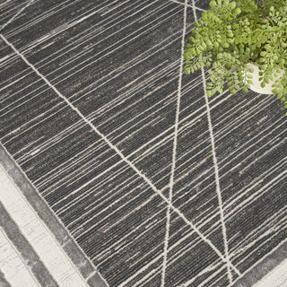 Nourison Desire DSR01 Charcoal/Silver Area Rug Corner Image