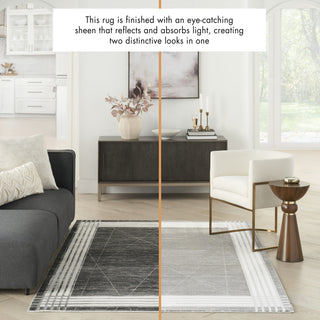 Nourison Desire DSR01 Charcoal/Silver Area Rug Room Image Feature