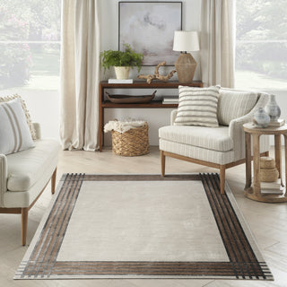 Nourison Desire DSR01 Ivory/Silver Area Rug Room Image Feature