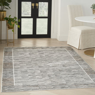 Nourison Desire DSR02 Charcoal Grey Area Rug Corner Image