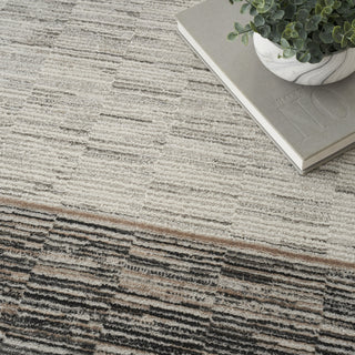 Nourison Desire DSR02 Grey/Black Area Rug Corner Image