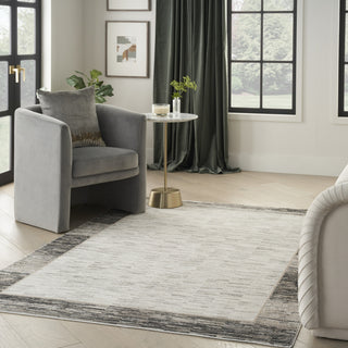 Nourison Desire DSR02 Grey/Black Area Rug Corner Image