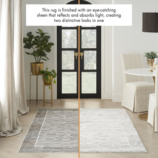 Nourison Desire DSR02 Charcoal Grey Area Rug Room Image Feature